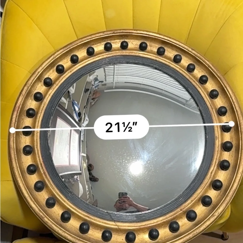 English Gilded Convex Porthole Mirror - Antique. Purchase in France.